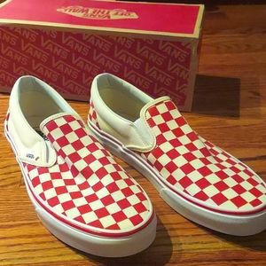 Vans Classic Slip-On red/white checkers M9.5 / W11